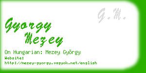 gyorgy mezey business card